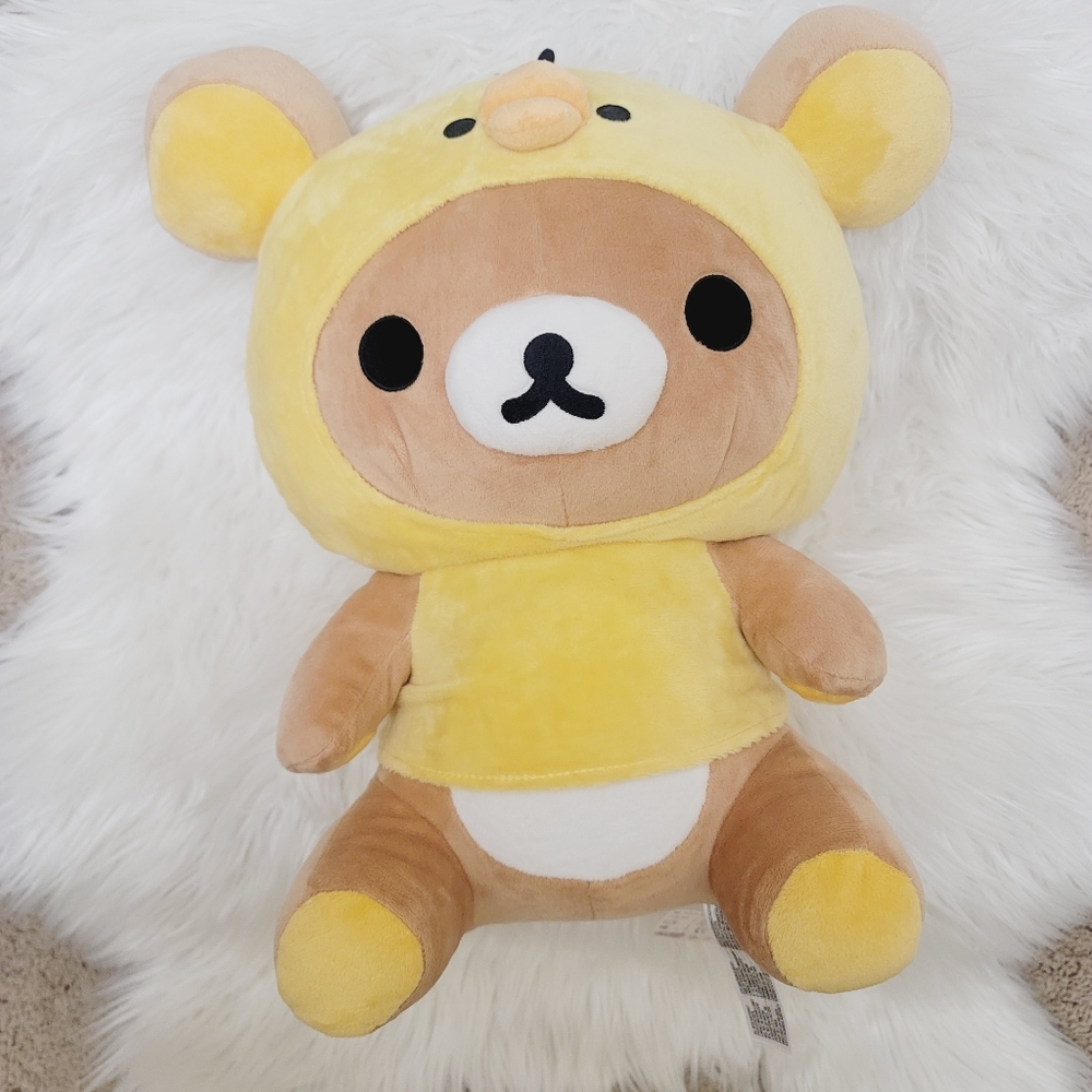 AUTHENTIC rilakkuma Bear Big Plush In Duckie Outfit With Tags Brandnew